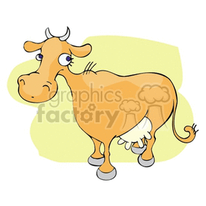 Brown cow with full utters