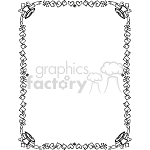 The image appears to be a black and white clipart frame or border. The design includes a repeating pattern of alternating hats and hearts forming the border around an empty center space, where additional content could presumably be placed. The overall effect is decorative, suitable for a themed page, event, or announcement.