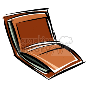 The image is a clipart picture of an open brown wallet in a simple design