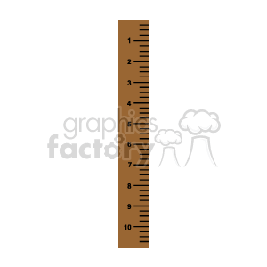 The image depicts a simple wooden ruler, marked with inch measurements from 1 to 10. This ruler is a common educational tool used in schools for teaching measurement and for use in various math and art projects.