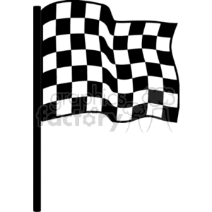 The image shows a black and white checkered racing flag, commonly associated with motorsports to indicate the finish of a race or to signal the final lap.