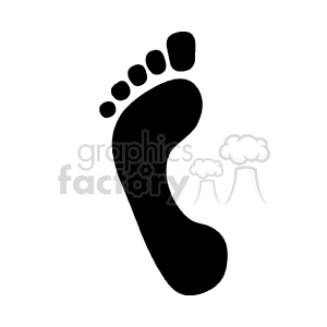The clipart image shows a single footprint, which represents the mark of a human foot.