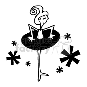 The image is a stylized illustration of a ballet dancer, often referred to as a ballerina. The dancer is depicted in a classic ballet pose with a tutu and ballet shoes. The image is a simplified representation, suitable as a graphic for various uses where a ballet theme is desired.