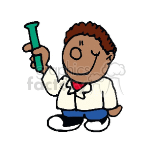 A little african american boy chemist