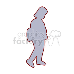 Silhouette of a girl walking