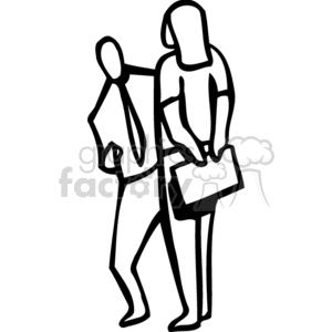 Black and white man and woman talking
