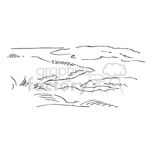 The image appears to be a simple black and white line drawing or a clipart illustration of ocean waves. There are no specific features that indicate it is the east coast, but it does depict a generic oceanic scene with water surfaces and wave patterns that could represent any coastal environment.
