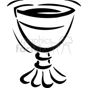The image depicts a simple black and white line drawing of a chalice or goblet, which has religious connotations, particularly within Christianity. It is often used to represent the Eucharist or Holy Communion, where the chalice can symbolize the blood of Christ.