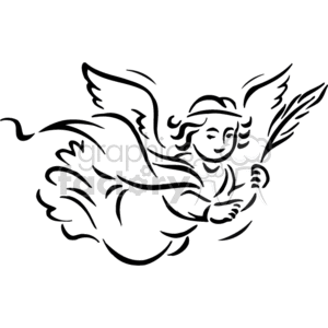 The clipart image depicts a stylized angel with wings. The figure appears to be joyous or in a state of benevolence, which is often associated with the portrayal of angels in various forms of 