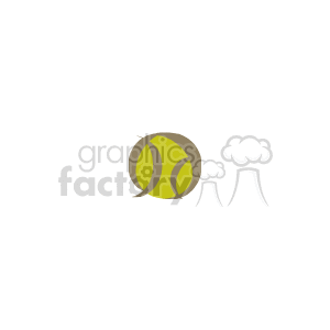 The image appears to be a simplified, stylized representation of two overlapping tennis balls. It's an illustration with a minimalist design, suitable for clipart usage.