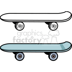 Skateboard Blue and White
