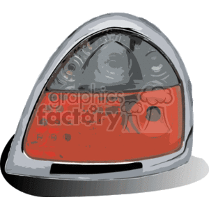 This clipart image depicts a stylized drawing of a car's taillight. The taillight is comprised of a clear upper section and a red lower section housed within a grey or silver bezel.