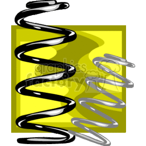 The clipart image features a stylized representation of a metal coil spring, commonly used in the suspension system of a vehicle to absorb shocks and maintain ride comfort.