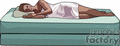 a woman in a white nighty sleeping on a bed