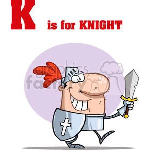 Alphabet Letter K as in Knight 