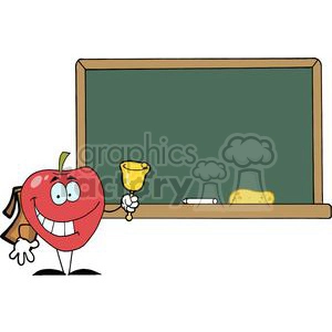 2876-Apple-Ringing-A-Bell-In-Front-A-School-Chalk-Board