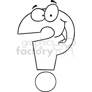 The image features a stylized, cartoonish representation of a question mark turned into a character with eyes and a mouth, giving it a surprised or questioning expression. The question mark appears to be standing or leaning with a slight curve, enhancing its anthropomorphic qualities.