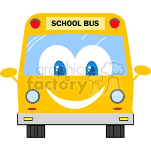 5055-Clipart-Illustration-of-School-Bus-Cartoon-Mascot-Character