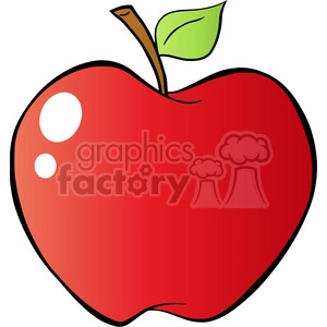 12927 RF Clipart Illustration Red Apple In Gradient
