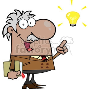12826 RF Clipart Illustration African American Professor With An Idea