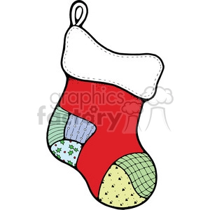 red Christmas Stocking 01 clipart
