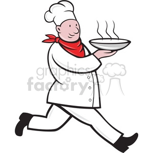 chef carrying a bowl of food