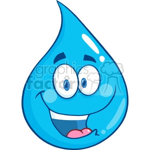 Smiling Water Drop Cartoon Character