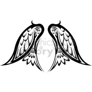 vinyl ready vector wing tattoo design 010