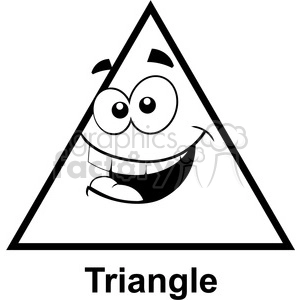geometry triangle cartoon face silly math clip art graphics images