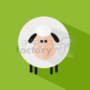 8216 Royalty Free RF Clipart Illustration Cute Sheep Modern Flat Design Vector Illustration