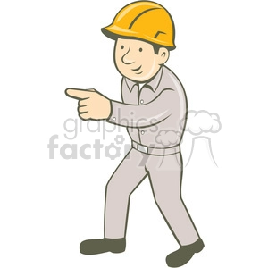 builder construction worker pointing standing