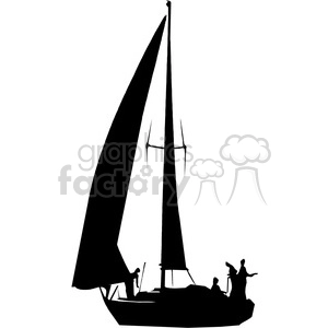 sailboat silhouette with people
