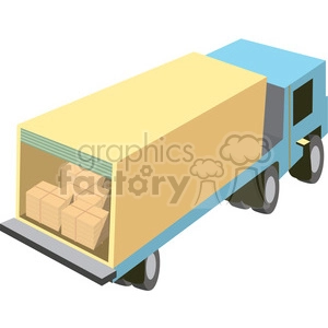 cartoon semi truck with load in the trailer