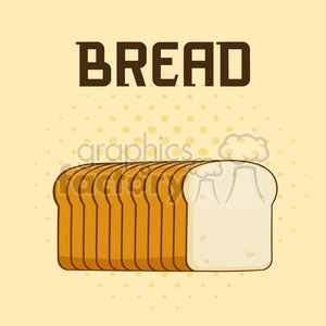 illustration cartoon bread loaf poster design with text vector illustration background