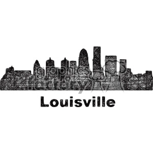 black and white city skyline vector clipart USA Louisville