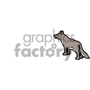 The image is a clipart illustration of a dog. The dog is depicted in profile with its head turned slightly towards the viewer. It looks to be a simple, stylized drawing with minimal colors, primarily in shades of brown and black outlines.