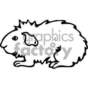 cartoon clipart guinea pig 001 bw