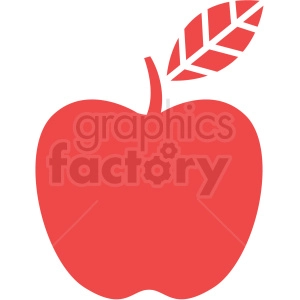 apple with leaf icon art