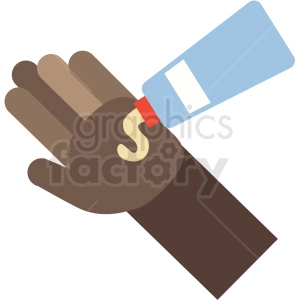 african american lotion on cartoon hand vector icon