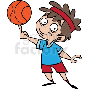 cartoon child playing basketball vector