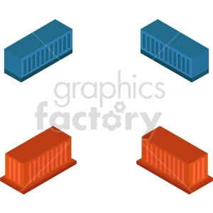 isometric storage container  vector icon clipart 1