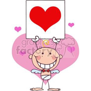 A Blond Baby Boy Stick Cupid with Banner