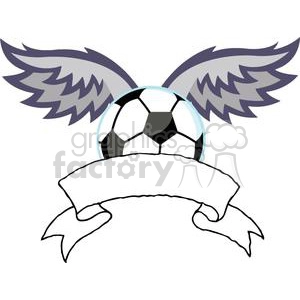 Soccer ball with wings banner