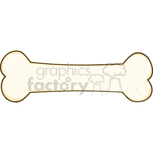 The image depicts a simple, stylized illustration of a bone. It appears to be a classic dog bone shape with rounded ends and a straight middle, often used in cartoons and comical drawings to represent a bone.