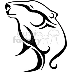 This clipart image features a stylized silhouette outline of a polar bear. The design is clean and simple, suitable for vinyl cutting, tattoos, or other graphic applications that require a clear, bold outline.