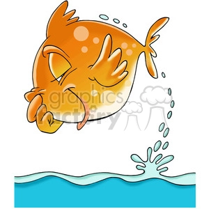 cartoon fish jumping out of water