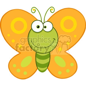 5612 Royalty Free Clip Art Smiling Butterfly Cartoon Mascot Character