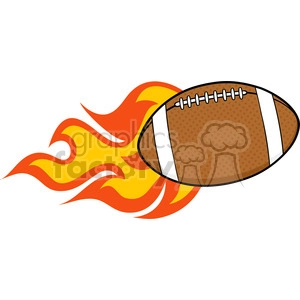 6558 Royalty Free Clip Art Flaming American Football Ball Cartoon Illustration