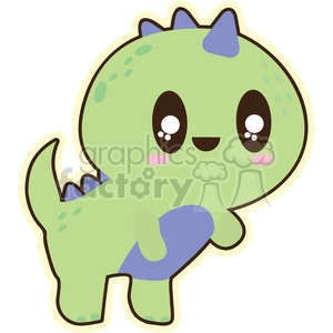 green baby dinosaur cartoon character illustration