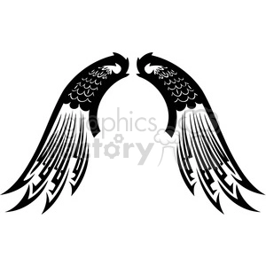 vinyl ready vector wing tattoo design 057